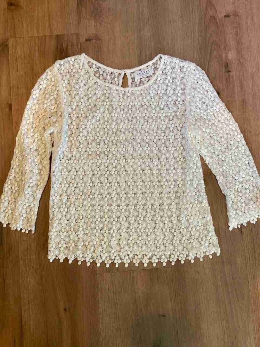 Scalloped Edge Floral Lace Boho Top